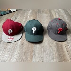 New Era Philadelphia Phillies Hat Lot Bundle 3 Hats Multi Color Killa Kam Green